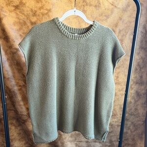Olive Green Sleeveless Knit Tunic